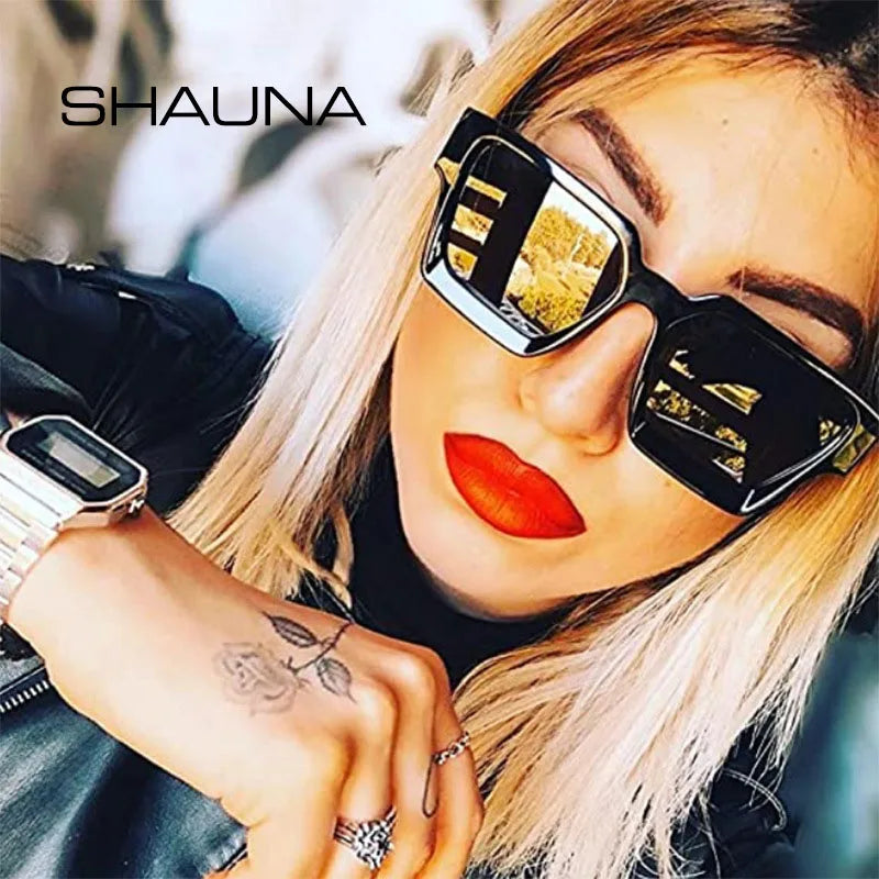 SHAUNA Square Sunglasses for Women — Retro Tinted UV400