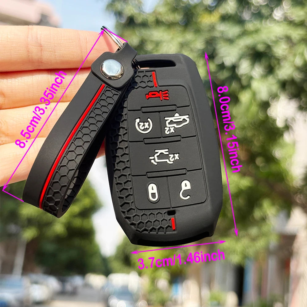 Silicone Key Fob Cover with Keychain - Dodge RAM 1500/2500/TRX