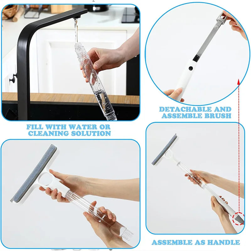 All-in-One Cleaning Squeegee (Detachable Handle), Ideal for Windows/Automobiles/Kitchen & Walls