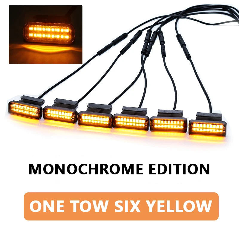 FOR Toyota Fortuner Car Center Grille Small Amber Light Single Color Snap LED High Brightness Waterproof Models