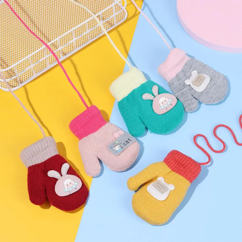 Toddler Rope Knit Mittens - Thick Cute Winter Gloves Ages 1-3 - photo 3