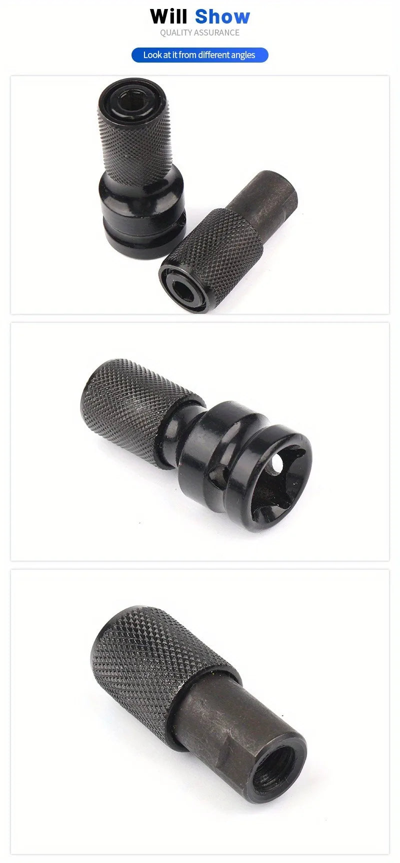 1pc Impact Wrench to Drill Adapter 1/2 to 1/4 Hex Converter Socket Extension Bit Holder for Electric Wrench and Power Tools