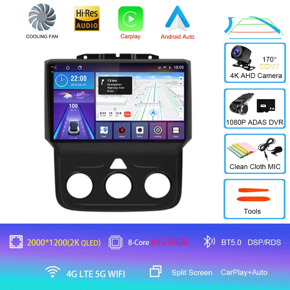 Android Car Radio Head Unit with GPS for Dodge Ram 1500/2500/3500 (2013-2018)