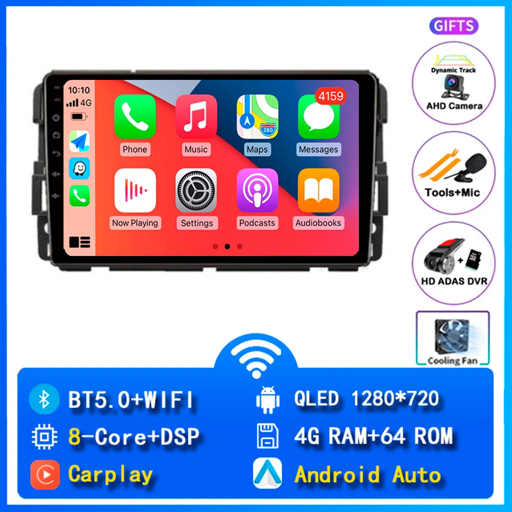 Android 16 Carplay Car Radio For Chevrolet Silverado Impala GMC Yukon Acadia Sierra Navigation GPS Multimedia Player stereo wifi