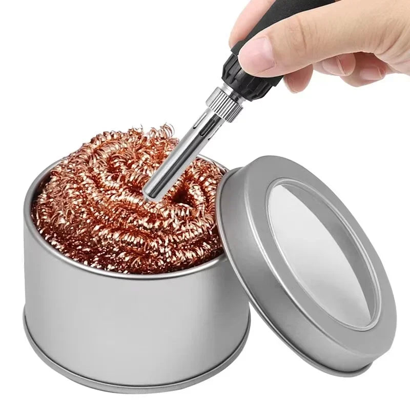 1pc Cleaning Ball Desoldering Soldering Iron Filter Cleaning Nozzle Tip Copper Wire Cleaner Ball Metal Dross Box Clean Ball