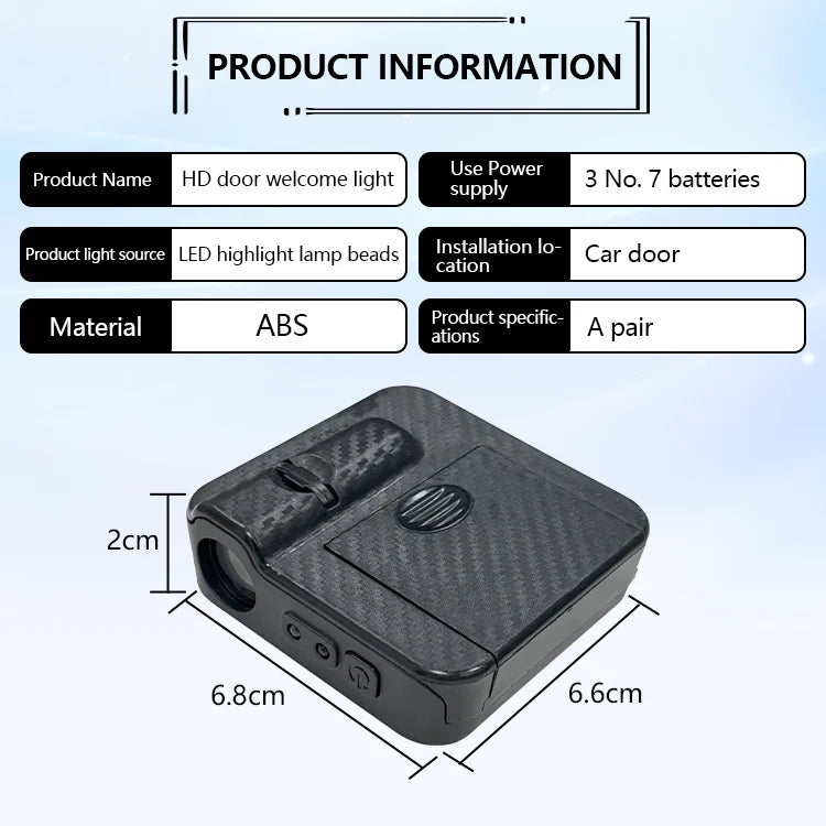 2/4 pcs Wireless Car Door Lights Projector with HD Car Door Lights LED Projector for Car Door Welcome Light