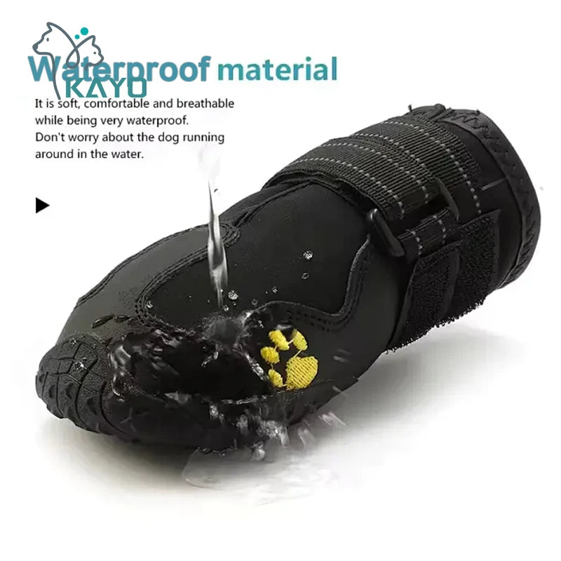 Reflective Anti-Slip Dog Boots 4-Pack - Rain and Snow Paw Protectors - photo 2