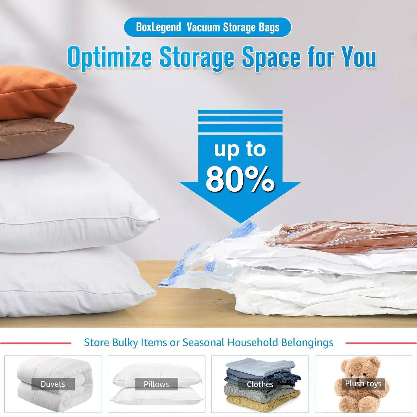 4pcs Thickened Vacuum Compression Bag, Transparent Quilt Vacuum Bag, Storage Bag, Household Clothing Storage And Sorting Bag