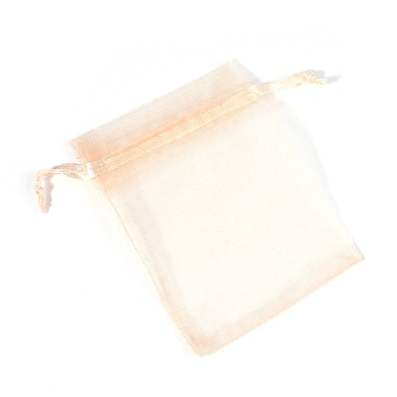 10pcs Organza Gift Bags – Sheer Tulle Mesh Pouches for Wedding Favors, Candy, Jewelry & Party Packaging | Solid Color