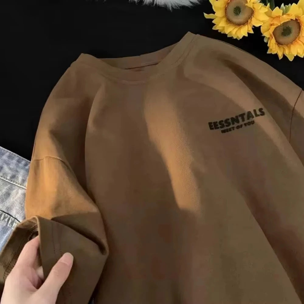 Men's Oversized Letter Print T-Shirt — 3D Streetwear Crew Tee