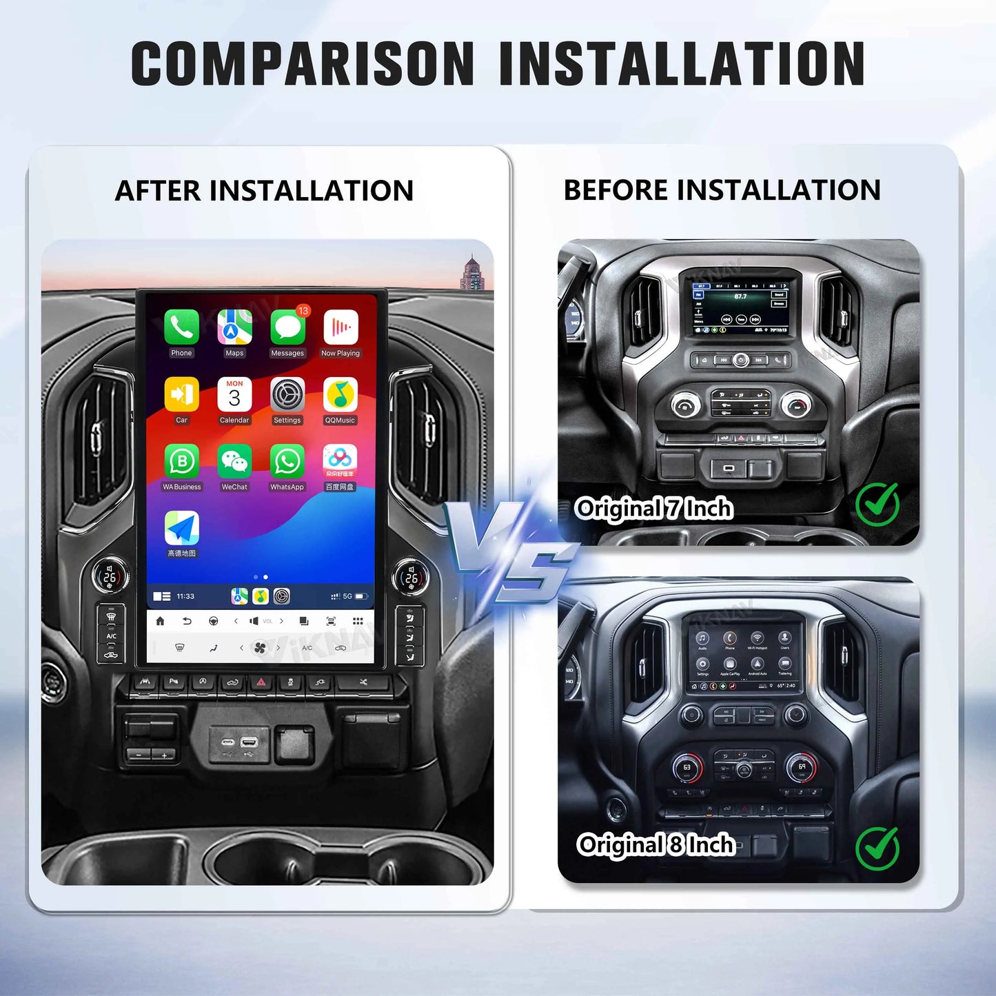 17.2" Android14 Car Radio For GMC Sierra Chevrolet Silverado 2019-2024 Touch Screen With LCD Knob Carplay Android Auto Player