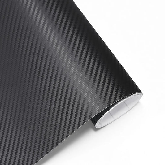 3D Black Carbon Fiber Vinyl Wrap Film Roll for Cars & Motorcycles