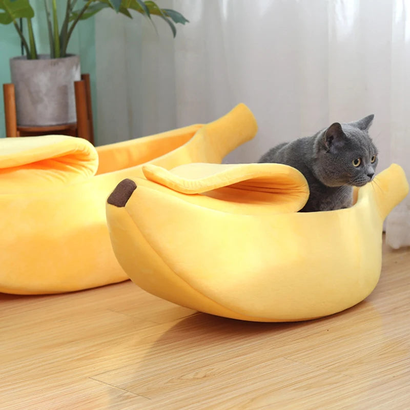 Banana Cat Bed House Funny Cute Cozy Cat Mat Beds Warm Durable Portable Pet Basket Kennel Dog Cushion Cat Pet Supplies