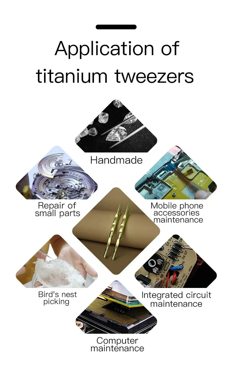 MaAnt TA-1 TA-2 High-Precision Titanium Alloy Tweezers Stainless Steel Phone Mainboard Copper Wire Repair Non-Magnetic Forceps