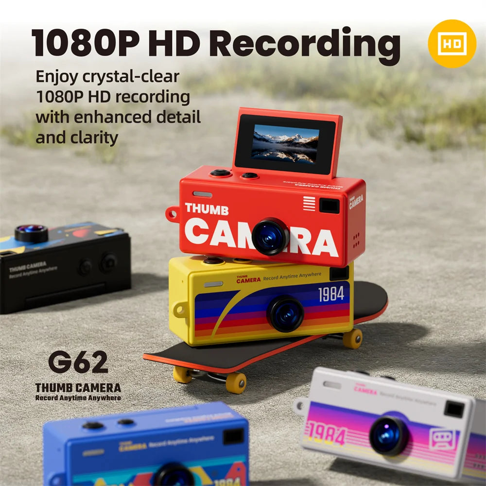 G62 Retro Keychain Camera — 1080P Kids' Camera with Flash