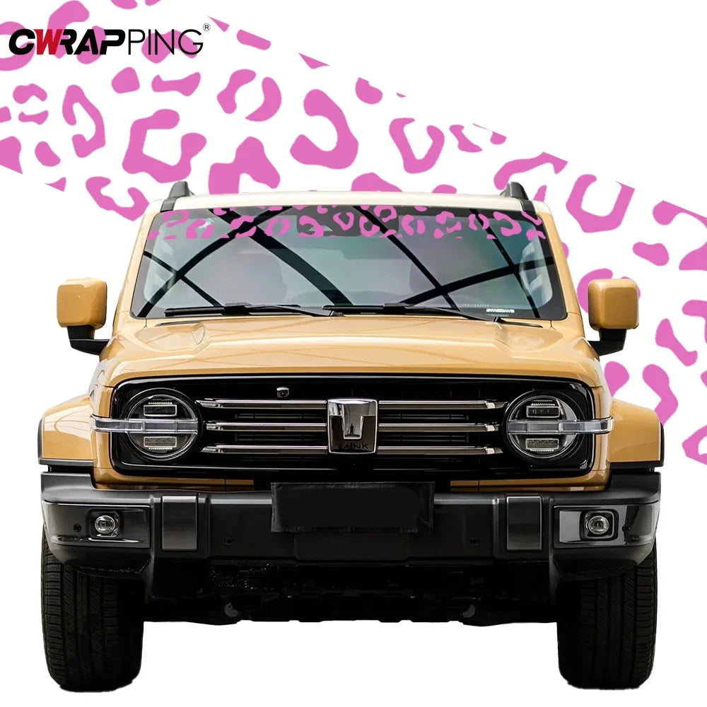 Leopard Print Car Decals Auto Stickers Waterproof DIY Decorative Auto Accessories Vinyl Sticker for Car Rear View Mirror Windows