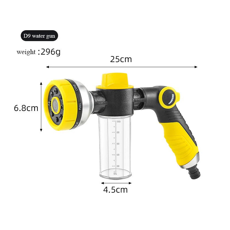 High Pressure Water Gun 10M Hose Sprayer Foam Sprinkler Garden Watering Equipment Washing Machine Car Washer Spray Nozzle