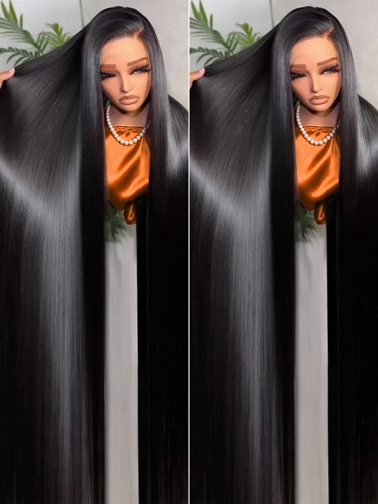 40-46 inch Bone Straight Lace Frontal Wig | 13x4 13x6 HD Human Hair