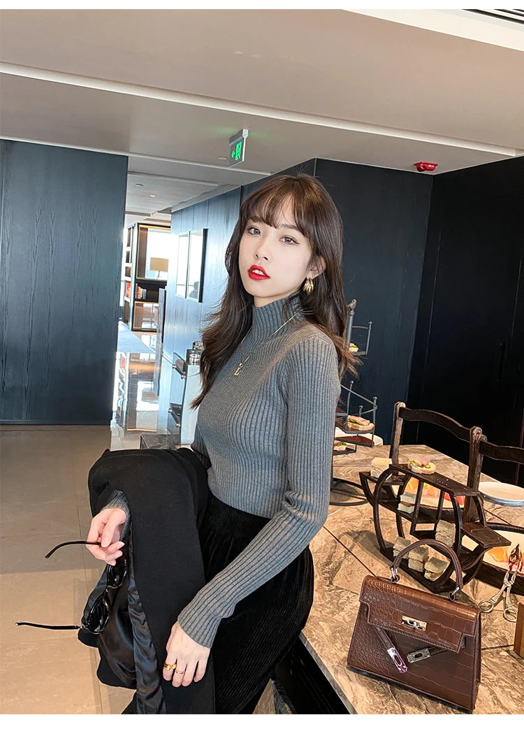 Women's slim mock neck sweater — view 20 of 20
