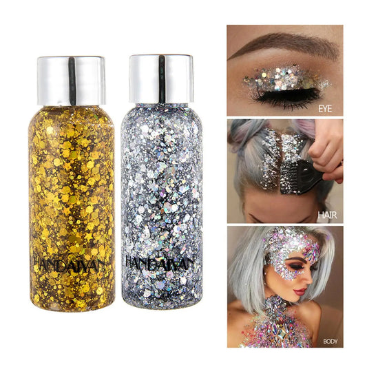 Diamond Glitter Body Lotion Gel Cream for Face, Eyes, Hair & Nails