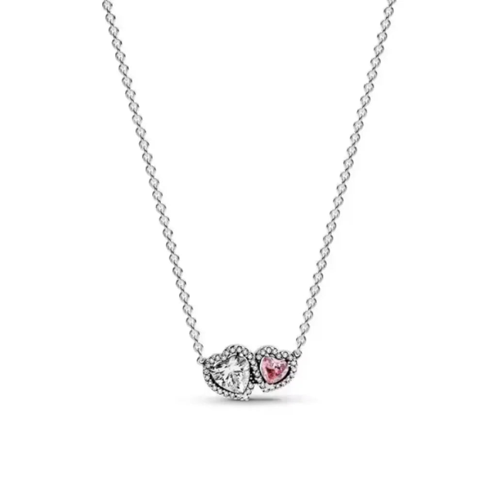 925 Silver Heart & Bow Necklace - Exquisite Women's Jewelry Gift