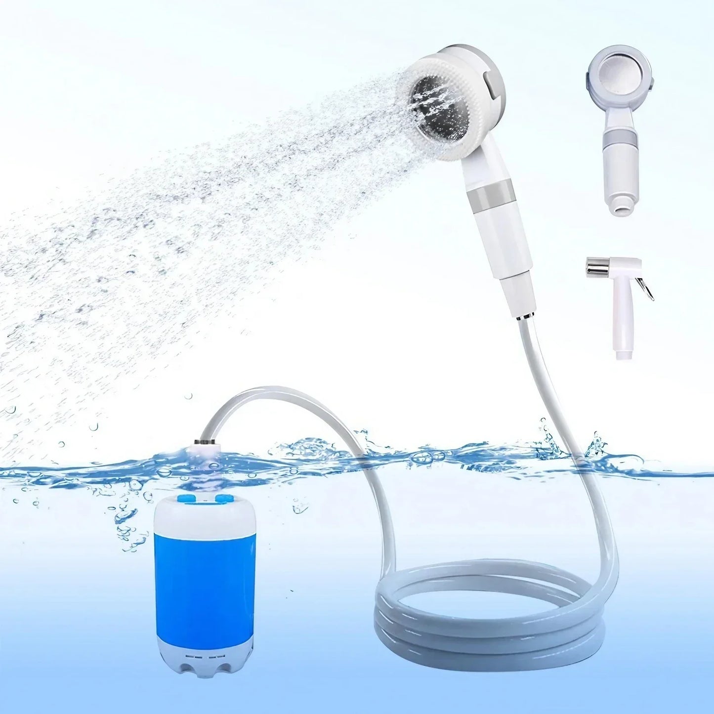 Portable Rechargeable Outdoor Shower Handheld Compact Design Gentle Shower Stream for Dog Bathing Car Washing Flower Watering