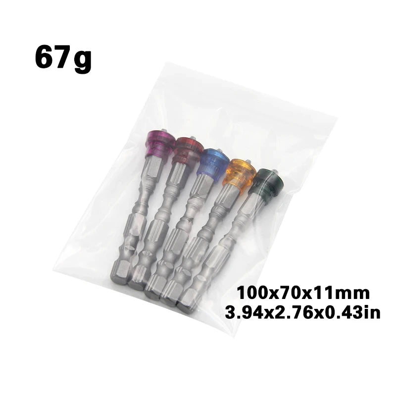 5Pcs Magnetic Screwdriver Bit Drill Cross-head PH2 Magnetic Screwdriver Bits 1/4 Inch Hex Shank Drywall Electric Screwdriver Set