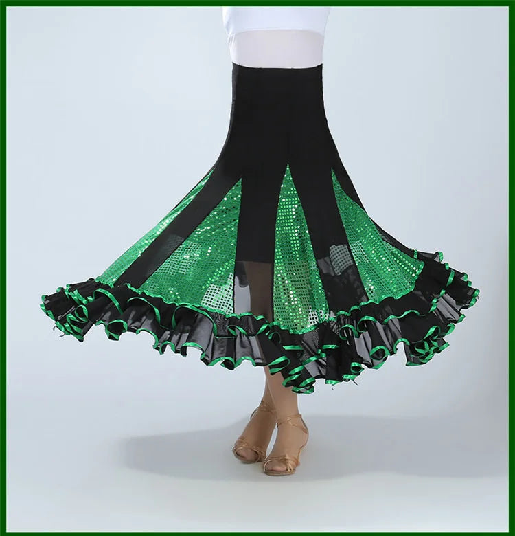 Women's sequin big swing long ballroom dress
