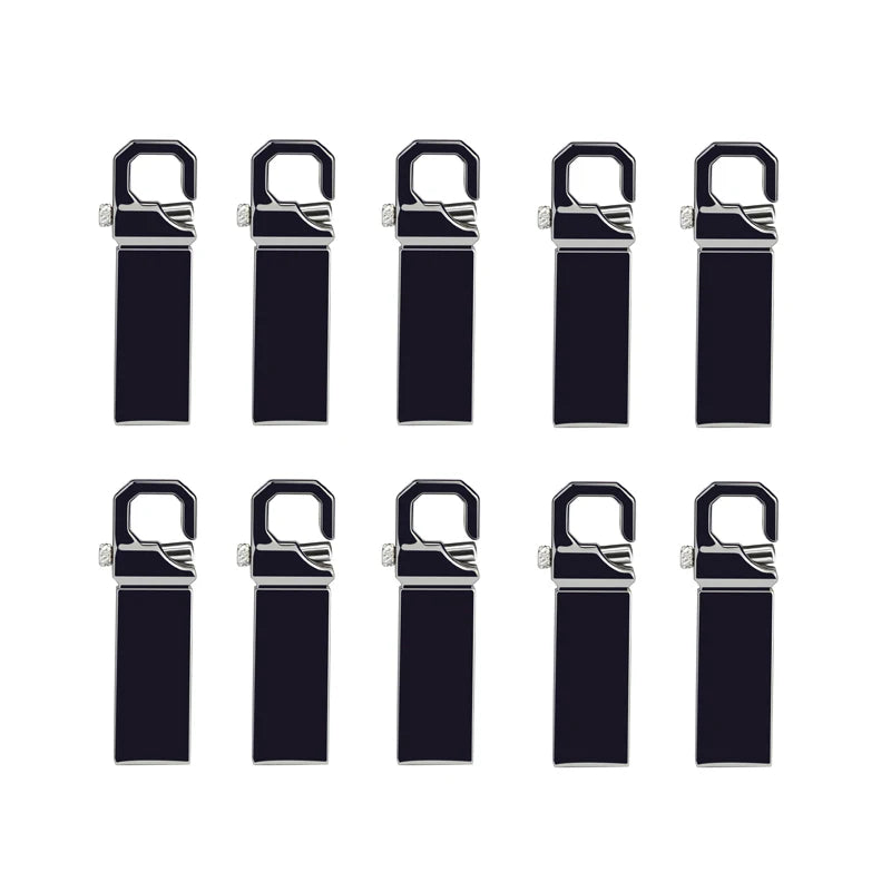 Metal USB 2.0 Flash Drive 10-Pack — Bulk Memory Sticks 4GB to 128GB