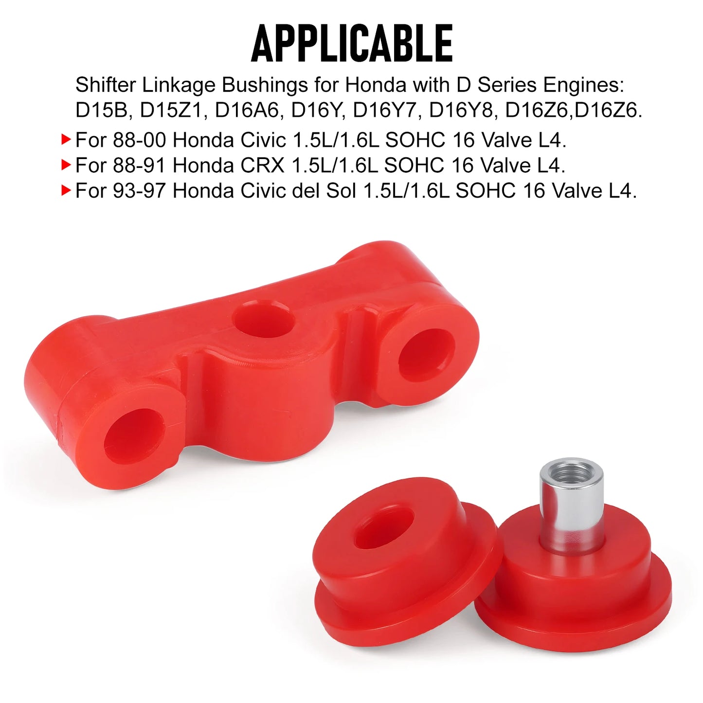 Replacement Red Polyurethane Shift Linkage Bushings For Honda Civic EG EK 1992-2000 For D-Series Engine Shifter Bushings Set