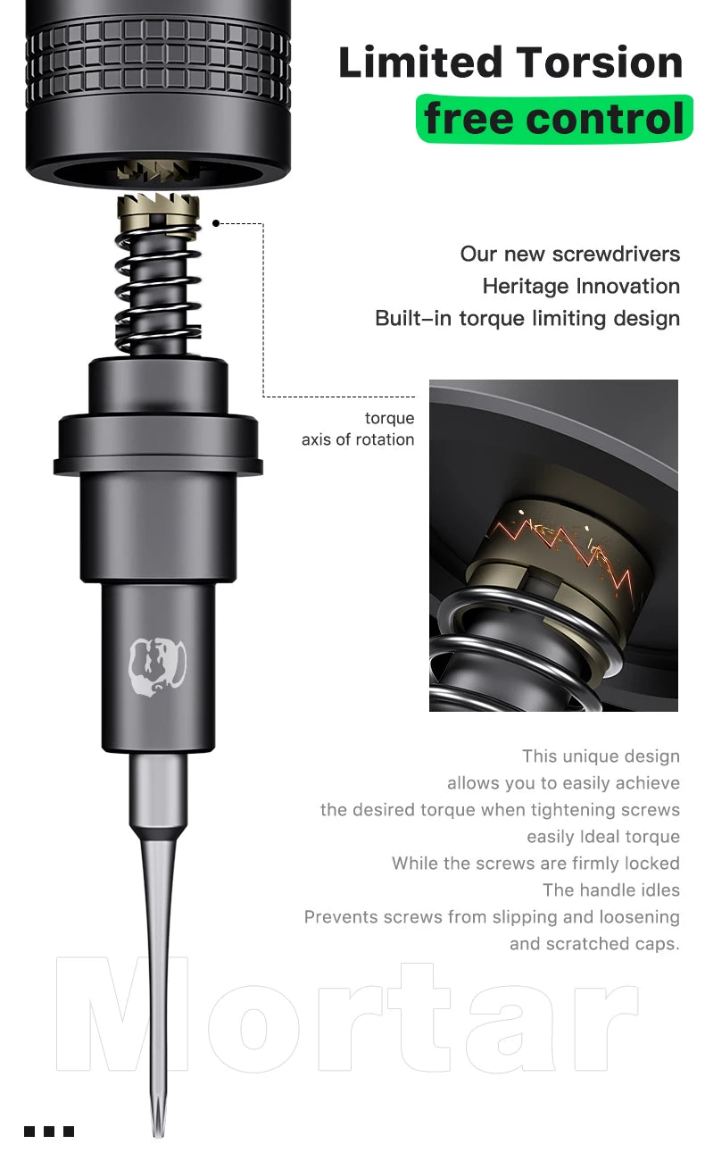 【MECHANIC】MORTAR PLUS  Torque Screwdriver High Strength Screwdriver for IPhone Android Phone Disassembly Limited Torque Tools