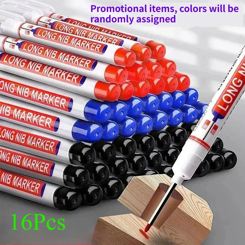 8Pcs/Set 20mm Deep Hole Long Nib Head Markers For Metal Perforating Pen Waterproof Bathroom Woodworking Decoration Multi-Purpose