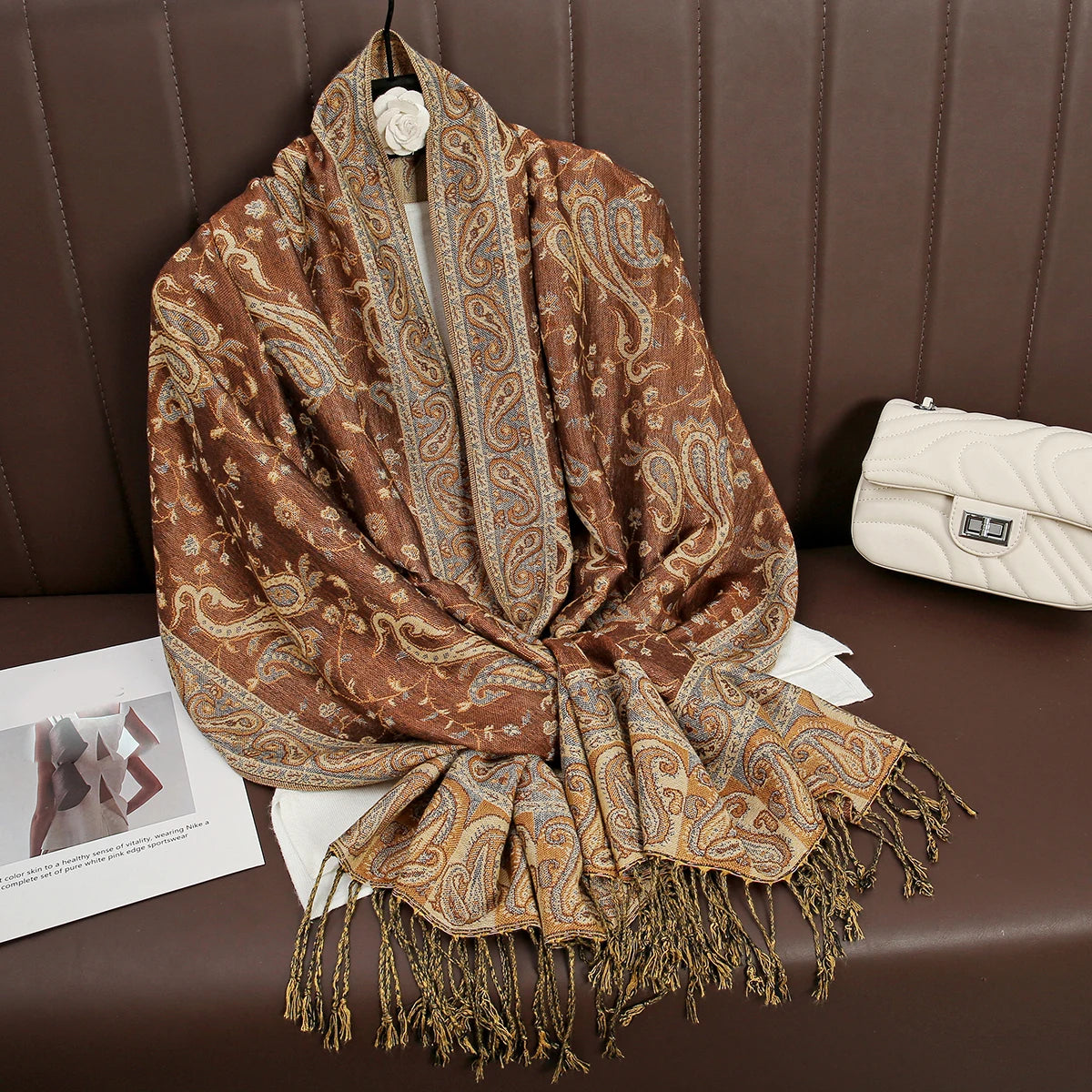 Women's Printed Pashmina Shawl, Soft Winter Scarf