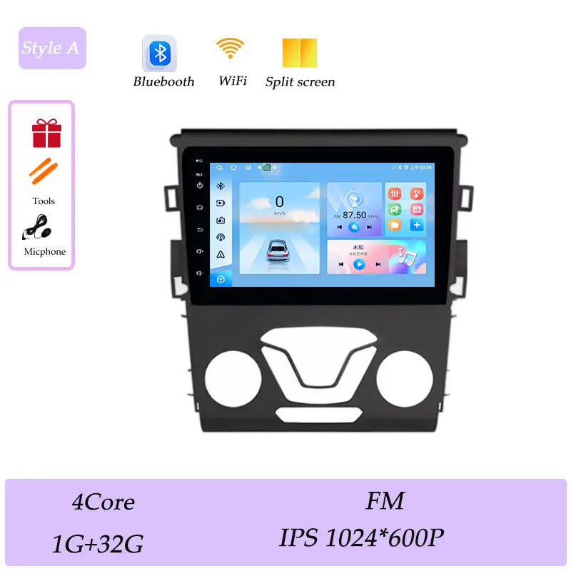 CarPlay Car Radio Video Multimedia Player for Ford Mondeo 5 Fusion 2014 - 2019 Split Screen DSP Stereo GPS Navi QLED Screen BT