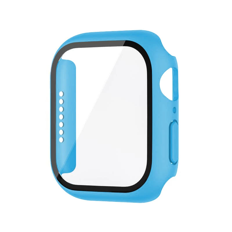 Apple Watch Tempered Glass Case + Screen Protector – Series 1–11, SE & Ultra 2 (38–46mm)