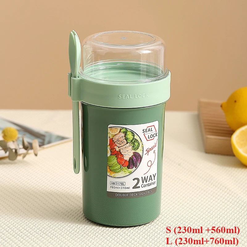 Salad & Breakfast To-Go Cup - Double Layer Yogurt Cereal Container - photo 10