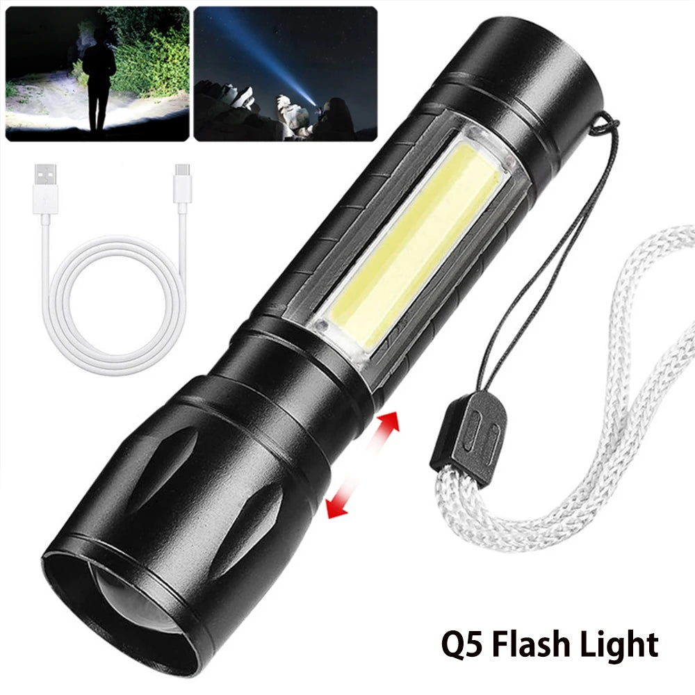 USB Rechargeable 30W High Power LED Flashlight Waterproof 5 Modes Tactical Torch Super Long Shot for Outdoor Camping