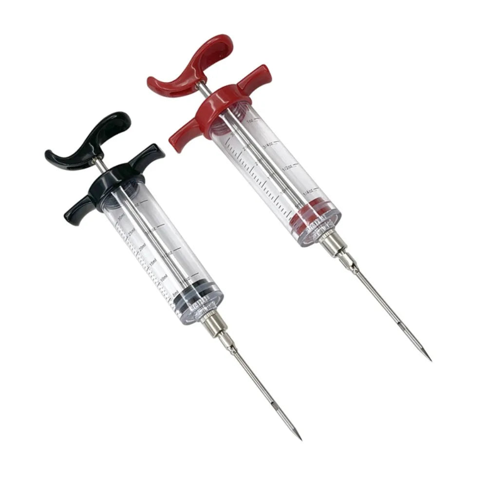Food Grade PP BBQ Meat Syringe Kitchen Tools BBQ Meat Flavor Injector with 3 Stainless Steel Needles Kitchen for Home Outdoor