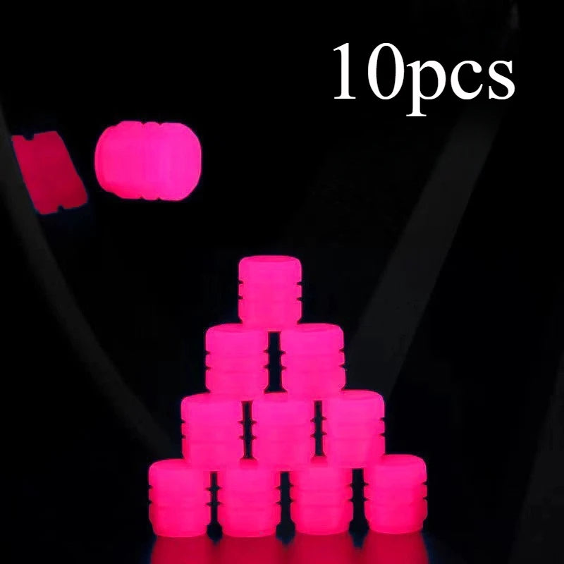 10pcs Luminous Valve Cap for Electric Vehicles, Motorcycles, Bicycles, Trucks, Tires, Luminous Valve Core Covers