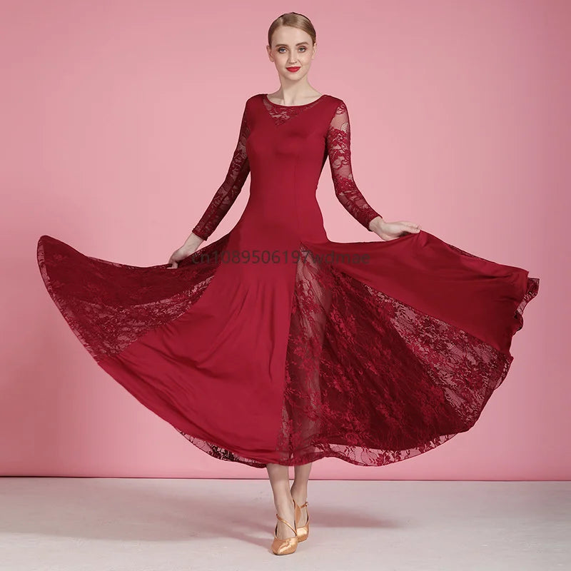 Women's long-sleeve standard ballroom dress
