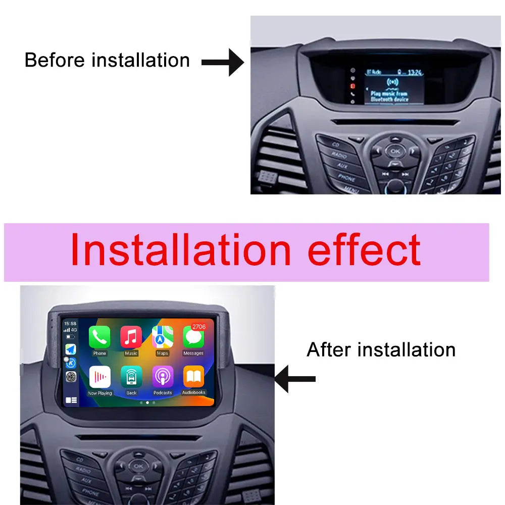 Android Car Stereo for Ford EcoSport (2014–2018) — Wireless CarPlay, GPS, WiFi, Bluetooth, Split Screen