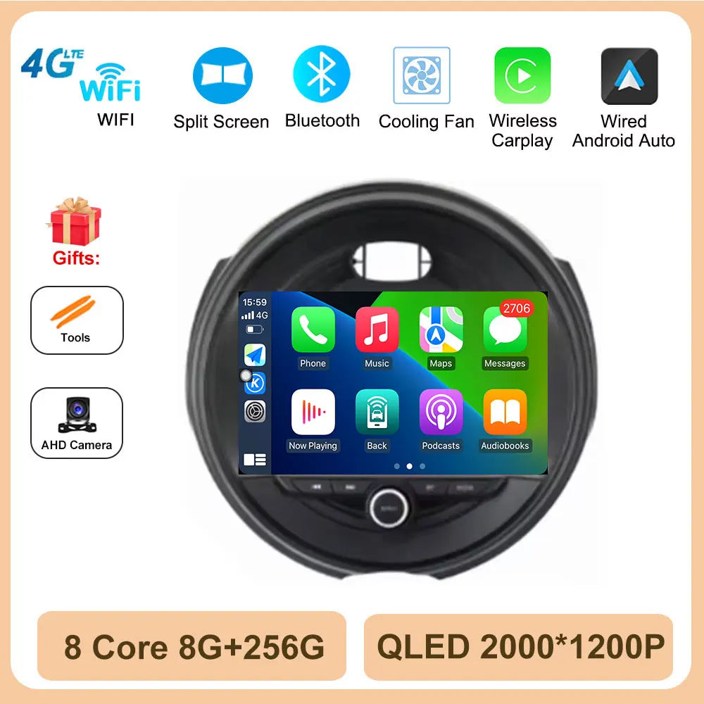 Car Stereo with Apple CarPlay & Android Auto, Compatible with Mini Cooper F54 F55 F56 F60