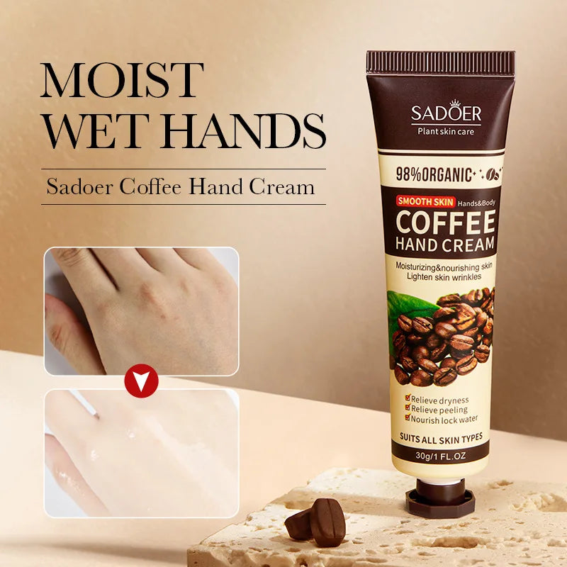 2pcs/Coffee Moisturizing Hand Cream, Skin Moisturizing Hand Cream for Dry Autumn and Winter Seasons, Christmas Gift,