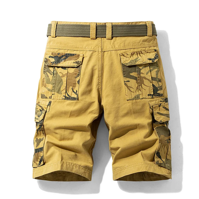 Men's Cargo Camouflage Shorts — Cotton Multi-Pocket Casual Beach Shorts