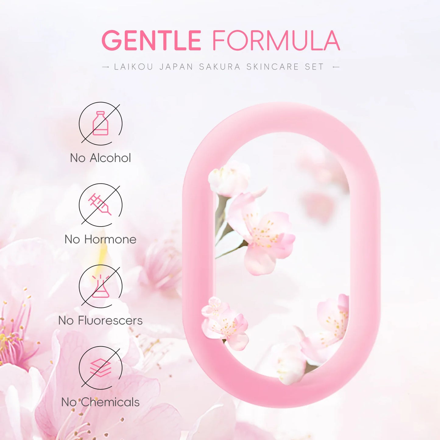 5pcs/set Laikou Sakura Skin Care Set Facial Cleanser Toner Face Serum Eye Cream Hydrating Moisturizing Anti Aging Skin Care Kit