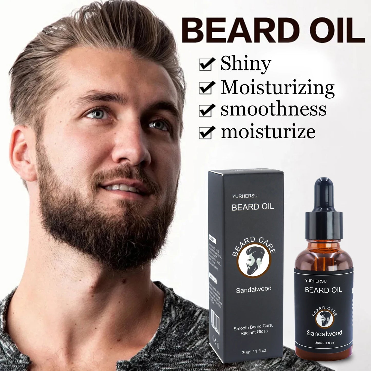 Beard Growth Oil — 30ml Nourishing Softening Beard Care Oil