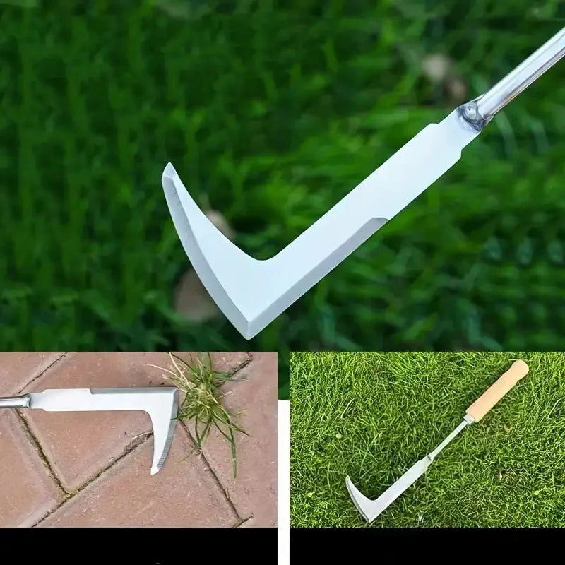 13.5" Stainless Steel Gap Weeding Tool — L-Shaped Hand Weeder