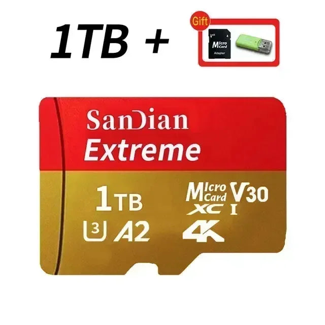 High Speed Micro TF SD Card 128GB 256GB Class10 U3 V30 Up to 100MB/s for Camera Drone Driving Recorder Waterproof Memory Card