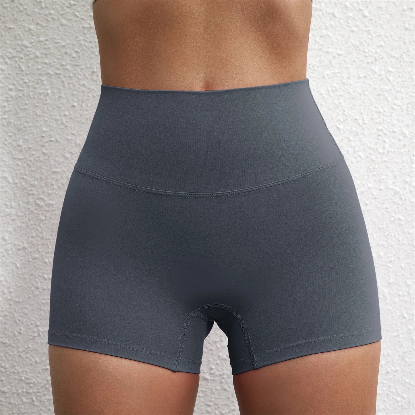 Solid Color Tight Compression Sport Short High Waist Yoga Ultrashort Legging Training Soft Women Gym Athletic Tight Squat Proof