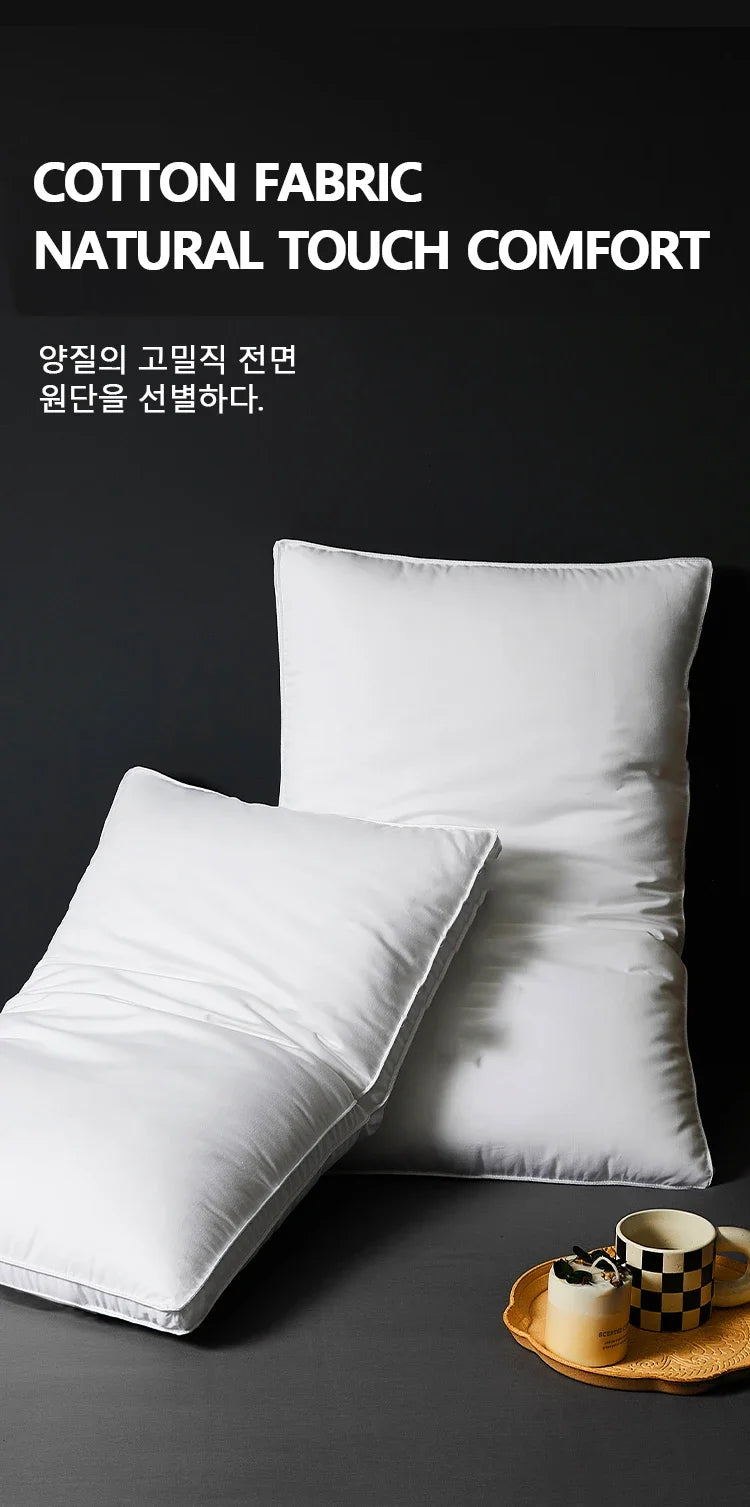 5 Star Hotel Pillow – 100% Cotton 500TC Microfiber Ergonomic Neck Support Pillow for Adults